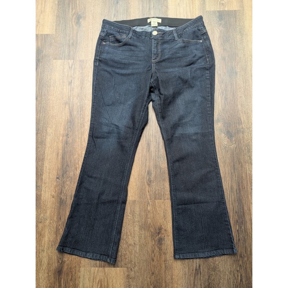 Democracy Jeans 18W Blue Ab Technology Bootcut High Rise Dark Wash Stretch Denim - Picture 1 of 11